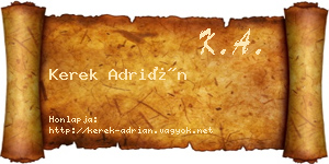 Kerek Adrián névjegykártya